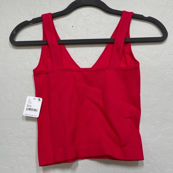Free People Solid Rib Brami in Cherry Size M/L - Picture 3 of 6